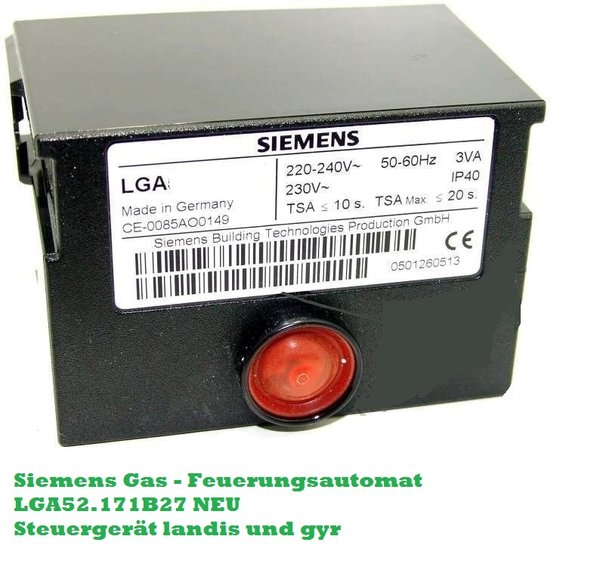 EWFE/ MAN Micromat MZ 22 C Gasfeuerungsautomat.Siemens Steuergerät f. Gas, LGA 52.171 B 27 (10 Sek.)