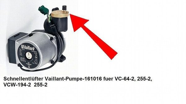 Vaillant Schnellentlüftter , Schnellentlüfter Vaillant-Pumpe-161016 fuer VCW VC