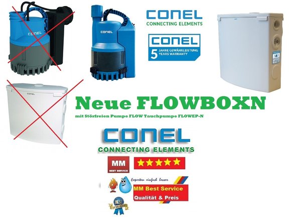 TOP Preis Ersatzpumpe für CONEL für FLOW BOX-N inkl. Zubehör auch für alle Flow Box Hebeanlagen